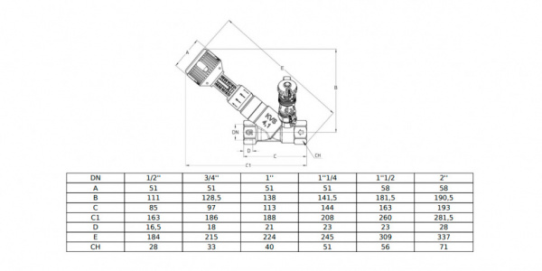 Клапан Cim 748 1 1/2" Ру 25 балансировочный Cimberio