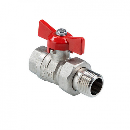 Шаровой кран VALTEC СТАНДАРТ Ду20 Ру40 никелированный c полусгоном VT.127.N.05