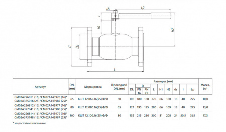 Кран шаровой БИВАЛ КШТ 12 DN 65 PN 25 Ф/Ф Кран шаровой БИВАЛ КШТ 12 DN 65 PN 25 Ф/Ф