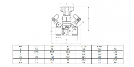Клапан Cim 787 3/4" Ру 25 балансировочный Cimberio