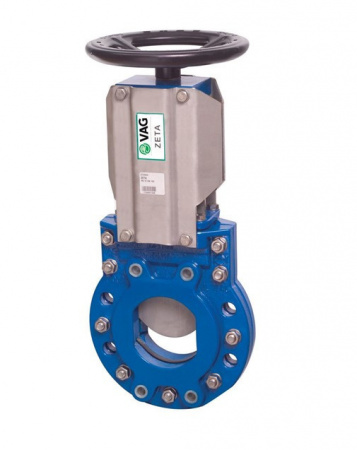 Задвижка шиберная ножевая VAG ZETA DN 500 PN 10 со штурвалом
