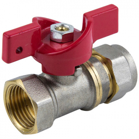 Кран шаровой для МП трубы Aquasfera EURO 1016 DN 20х3/4" PN 16 неполнопроходной компресс-муфта