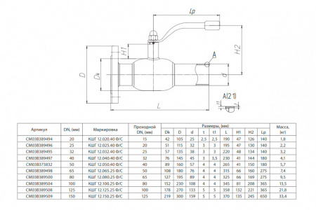 Кран шаровой БИВАЛ КШГ 12 DN 50 Ф/С Кран шаровой БИВАЛ КШГ 12 DN 50 Ф/С