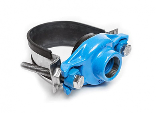 Седелка хомутовая резьбовая для врезки DN700 — хомут; G2" — резьба; PN16