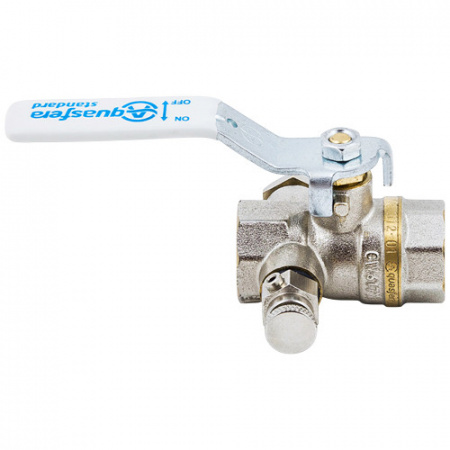 Кран шаровой с воздухоотводчиком Aquasfera Standard 1132 DN 20 PN 30 полнопроходной муфтовый