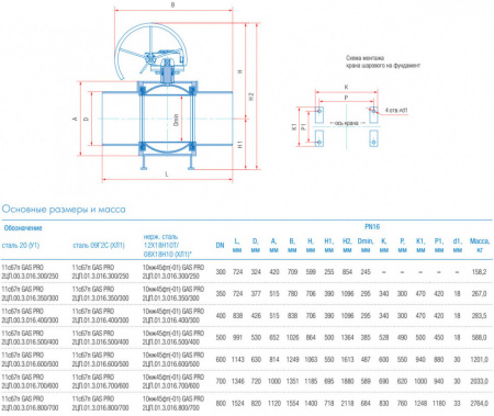 Кран шаровой Маршал 11с67п GAS PRO 2ЦП.00.3 DN 400/300 PN 16 стандартнопроходной под приварку Кран шаровой Маршал 11с67п GAS PRO 2ЦП.00.3 DN 400/300 PN 16 стандартнопроходной под приварку