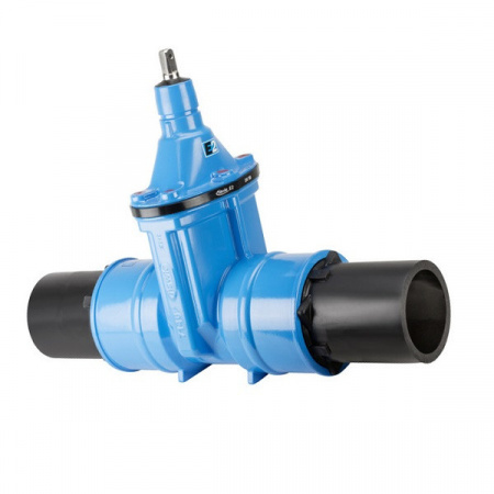 Задвижка HAWLE 4050E2 DN 200/200 PN 16 с ПЭ патрубками клиновая чугунная с обрезиненным клином
