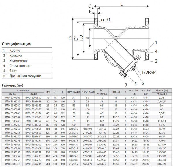Фильтр сетчатый ADL IS 31 DN 100 PN 16 из нержавеющей стали