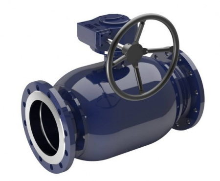 Кран шаровой NAVAL 235533 DN 125 PN 16 стальной полнопроходный фланцевый с редуктором