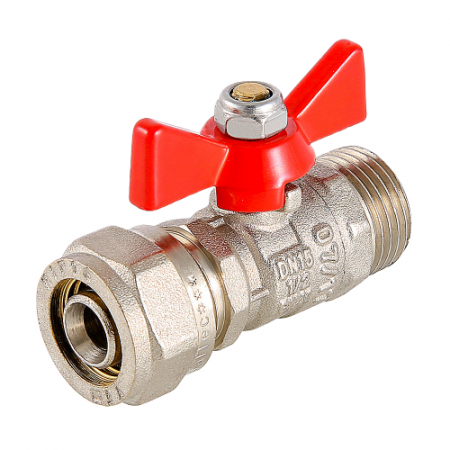 Кран шаровой VALTEC Ду16 Ру25 с обжимным соединением и наружной резьбой VT.341.N.1604