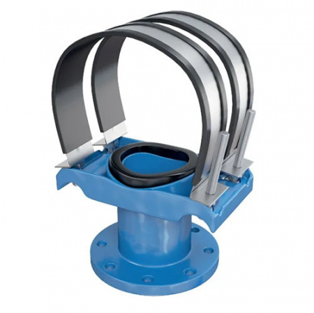 Хомут седловой фланцевый UR-CAST UR-6163 DN 200-B/ 760-805 мм PN 16 чугунный