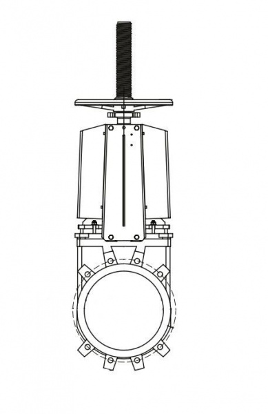 Задвижка GROSS DN 150 PN 10 шиберная с выдвижным штоком c маховиком Задвижка GROSS DN 150 PN 10 шиберная с выдвижным штоком c маховиком