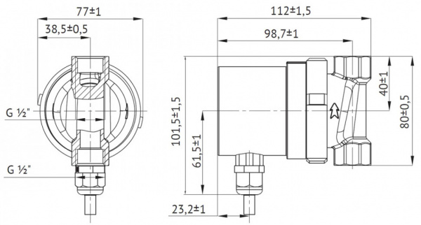 Насос циркуляционный Unipump UPH 15-1,5 B II BL 80 с мокрым ротором H=1,5м Q=15л/мин арт. 81435