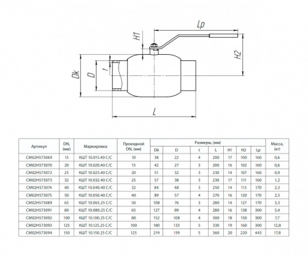 Кран шаровой БИВАЛ КШТ 10 DN 40 PN 40 С/С Кран шаровой БИВАЛ КШТ 10 DN 40 PN 40 С/С