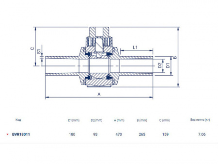 Кран шаровой FOX BVR DN 180 Кран шаровой FOX BVR DN 180