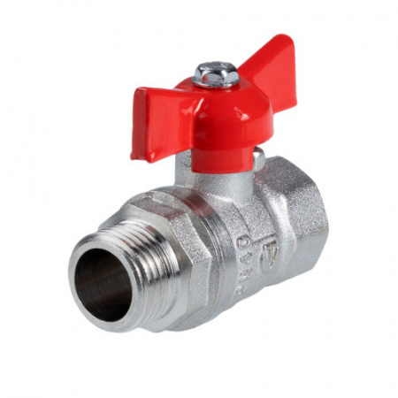 Шаровой кран VALTEC СТАНДАРТ Ду20 Ру40 никелированный c внутренней–наружной резьбой VT.123.N.05