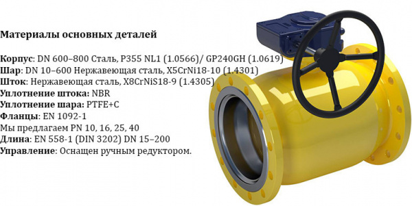 Кран шаровой NAVAL 280501 DN 600 PN 25 стальной стандартнопроходный фланцевый для газа с редуктором Кран шаровой NAVAL 280501 DN 600 PN 25 стальной стандартнопроходный фланцевый для газа с редуктором
