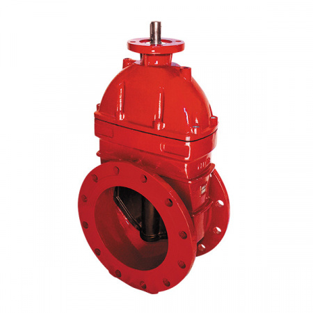 Задвижка DENDOR 47GVA DN 80 PN 10 клиновая фланцевая чугунная с обрезиненным клином с электроприводом для систем пожаротушения