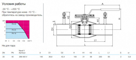 Кран шаровой NAVAL NAVALTRIM 266405 V DN 20 PN 40 регулирующий нержавеющий под приварку