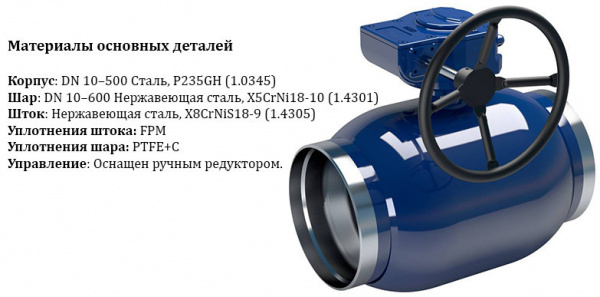 Кран шаровой NAVAL 284436 DN 200 PN 25 стальной стандартнопроходный под приварку с редуктором Кран шаровой NAVAL 284436 DN 200 PN 25 стальной стандартнопроходный под приварку с редуктором