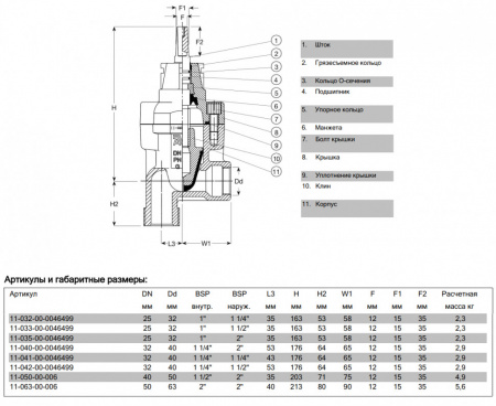 Задвижка AVK 11/00 DN 32-1 1/4" PN 16 ответвительная с наружной и внутренней резьбой угловая