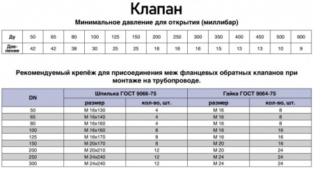 Клапан Kvant KV04 DN 50 PN 16 обратный межфланцевый двухстворчатый