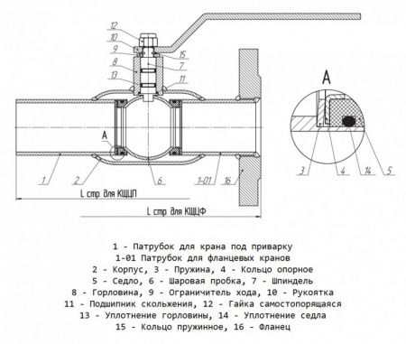 Кран шаровой цельносварной LD КШ.Ц.П.GAS.080.025.П/П.02 Ду 80 Ру 25 стальной полнопроходный под приварку