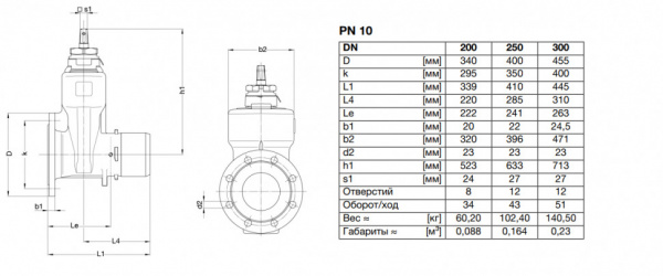 Задвижка VAG BETA 200 BAIO plus DN 200 PN 10 клиновая фланец/гладкий конец Задвижка VAG BETA 200 BAIO plus DN 200 PN 10 клиновая фланец/гладкий конец