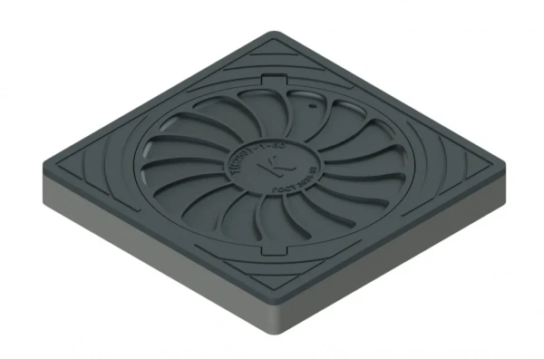 Квадратный люк ОУЭ-КВ-600 (В125) ГОСТ 3634-99