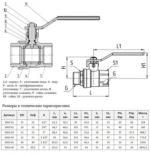 Кран шаровой Aquasfera EURO 1003 DN 20 PN 40 полнопроходной муфта-резьба Кран шаровой Aquasfera EURO 1003 DN 20 PN 40 полнопроходной муфта-резьба