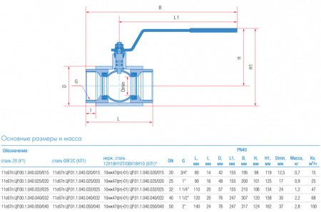 Кран шаровой Маршал 10нж47фт-01 ЦР.01.1 DN 20/15 PN 40 стандартнопроходный муфтовый
