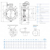 Затвор DENDOR 023F DN 400 PN 10 поворотный дисковый c двумя эксцентриситетами фланцевый чугунный с редуктором
