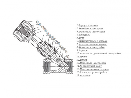Клапан Cim 727OTS 1/2" Ру 20 балансировочный Cimberio