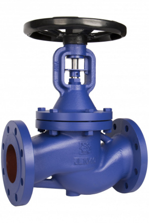 Вентиль запорный сильфонный РАШВОРК 334 Ду250 Ру16 чугунный фланцевый