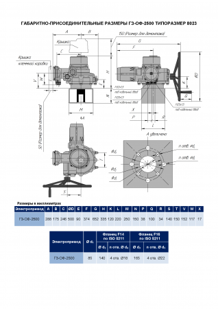 Электропривод однооборотный ГЗ-ОФ-100 (380В) 30 об./90сек.