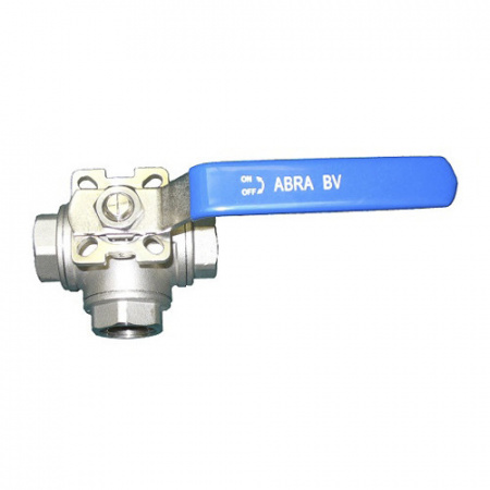 Кран шаровой ABRA BV15 ВР 1 1/2" DN 40 PN 40 L-порт ISO верхний фланец нержавеющая сталь