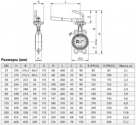 Затвор ЗПНС ADL ГРАНВЭЛ DN 100 PN 16 с рукояткой MR