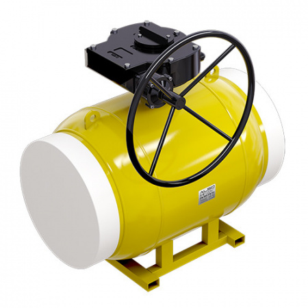 Кран шаровой газовый ALSO КШ.П.GAS.400.16-01 Ду 400 Ру 16 с редуктором стандартнопроходный под приварку