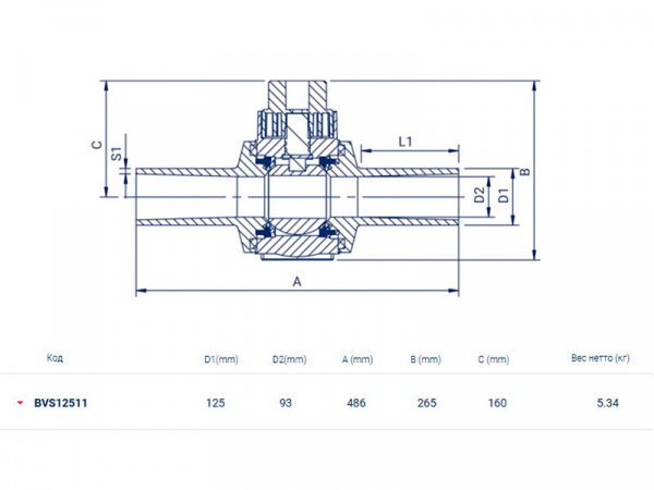 Кран шаровой FOX BVS DN 125 Кран шаровой FOX BVS DN 125