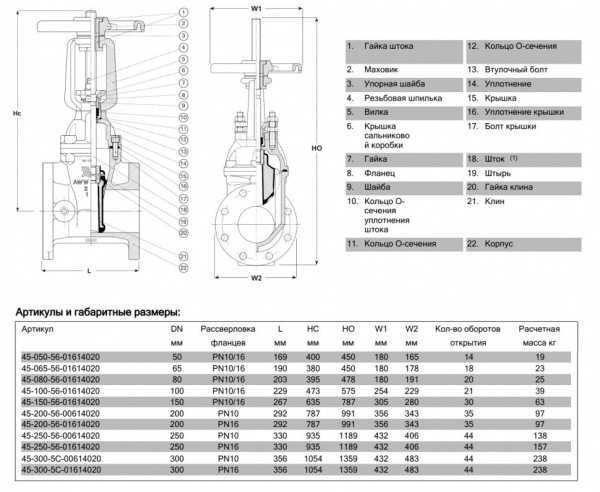 Задвижка AVK 45/56 DN 50 PN 10/16 клиновая фланцевая Задвижка AVK 45/56 DN 50 PN 10/16 клиновая фланцевая