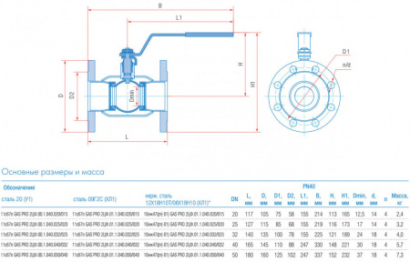 Кран шаровой Маршал 11с67п GAS PRO 2ЦФ.00.1 DN 32/25 PN 40 стандартнопроходной фланцевый Кран шаровой Маршал 11с67п GAS PRO 2ЦФ.00.1 DN 32/25 PN 40 стандартнопроходной фланцевый