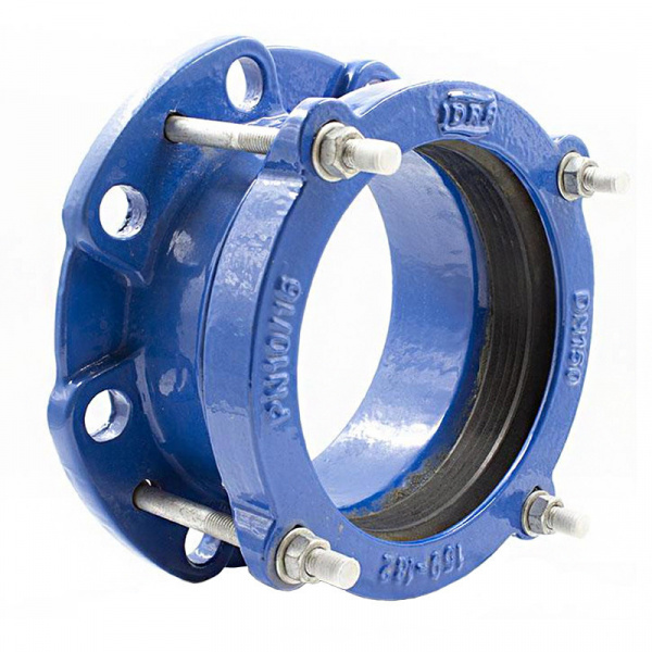 Муфта ПФРК DN 225 (242-267 мм) PN 10/16 соединительная для чугунных и стальных труб Муфта ПФРК DN 225 (242-267 мм) PN 10/16 соединительная для чугунных и стальных труб
