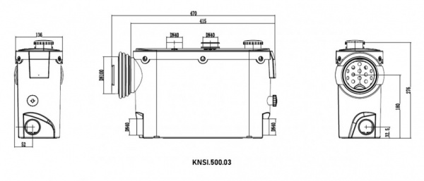 Насосная станция VALFEX VF.KNSI.500.03 DN 40x100 канализационная боковое подключение