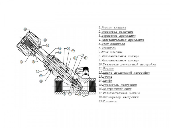 Клапан Cim 747H 1/2" Ру 25 балансировочный Cimberio