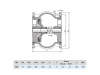 Клапан обратный Hawle 9887 DN 800 PN 16 фланцевый осевой