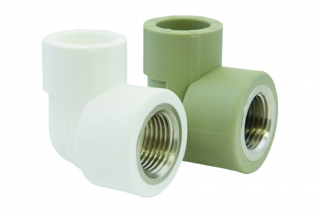 Угольник полипропиленовый PPR (PPRC) комбинированный с внутренней резьбой Ø 25х3/4" PN 25
