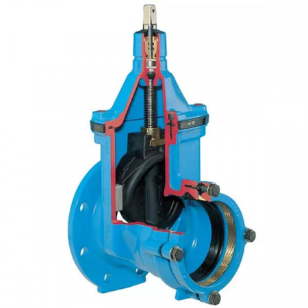 Задвижка HAWLE 4041E2 System 2000 DN 100/125 PN 16 фланец-раструб клиновая чугунная с обрезиненным клином Задвижка HAWLE 4041E2 System 2000 DN 100/125 PN 16 фланец-раструб клиновая чугунная с обрезиненным клином