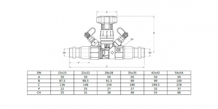 Клапан Cim 787PRF Ду 28 Ру 25 балансировочный Cimberio
