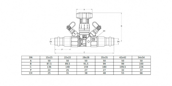 Клапан Cim 787PRF Ду 28 Ру 25 балансировочный Cimberio