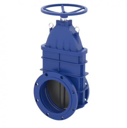 Задвижка УЗТПА Угреша DN600 PN16 фланцевая с обрезиненным клином узкое исполнение со штурвалом